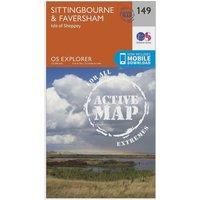 Ordnance Survey Explorer Active 149 Sittingbourne & Faversham Map With Digital Version, Orange/D
