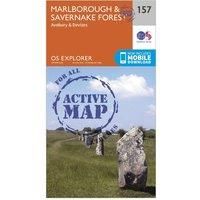 Ordnance Survey Explorer Active 157 Marlborough & Savernake Forest Map With Digital Version, Orange