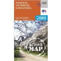 OS Explorer Map Active (160) Windsor, Weybridge & Bracknell