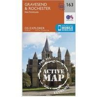 Ordnance Survey Explorer Active 163 Gravesend & Rochester Map With Digital Version, Orange