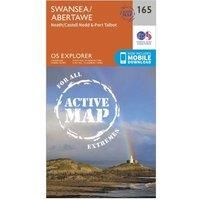 Ordnance Survey Explorer Active 165 Swansea, Neath & Port Talbot Map With Digital Version, Orange