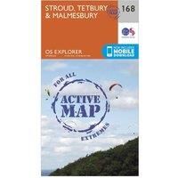 Ordnance Survey Explorer Active 168 Stroud, Tetbury & Malmesbury Map With Digital Version, Orange