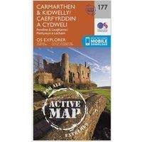 Ordnance Survey Explorer Active 177 Carmarthen & Kidwelly Map With Digital Version, Orange