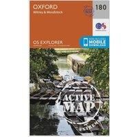 Ordnance Survey Explorer Active 180 Oxford, Witney & Woodstock Map With Digital Version, Orange