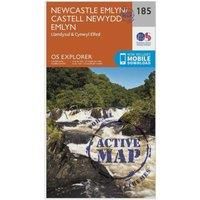 Ordnance Survey Explorer Active 185 Newcastle Emlyn, Llandysul & Cynwyl Elfed Map With Digital Version, Orange