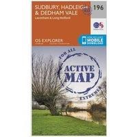 Ordnance Survey Explorer Active 196 Sudbury, Hadleigh & Dedham Vale Map With Digital Version, Orange