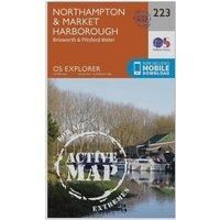 Ordnance Survey Explorer Active 223 Northampton & Market Harborough Map With Digital Version, Orange
