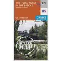 Ordnance Survey Explorer Active 229 Thetford Forest in the Brecks Map With Digital Version, Orange