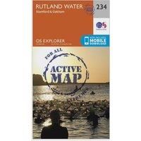 Ordnance Survey Explorer Active 234 Rutland Water Map With Digital Version, Orange