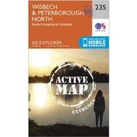 Ordnance Survey Explorer Active 235 Wisbech & Peterborough North Map With Digital Version, Orange