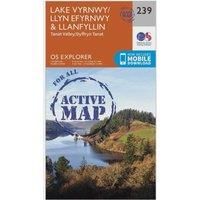 OS Explorer Map Active (239) Lake Vyrnwy and Llanfyllin, Tanat valley