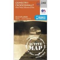 OS Explorer Map Active (240) Oswestry / Croesoswallt