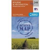 Ordnance Survey Explorer Active 248 Bourne & Heckington Map With Digital Version, Orange