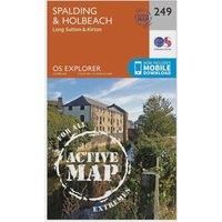 Ordnance Survey Explorer Active 249 Spalding & Holbeach Map With Digital Version, Orange