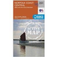 Norfolk Coast Central Map | Weatherproof | Wells-next-the-Sea & Fakenham | Ordnance Survey | OS Explorer Active Map 251 | England | Walks | Hiking | Maps | Adventure