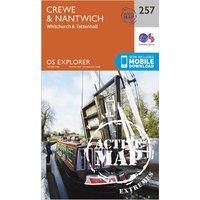 Ordnance Survey Explorer Active 257 Crewe & Nantwich Map with Digital Version, Orange