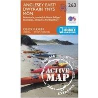 Ordnance Survey Explorer Active 263 Anglesey East Map With Digital Version, Orange