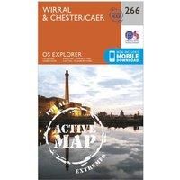 Ordnance Survey Explorer Active 266 Wirral & Chester Map With Digital Version, Orange