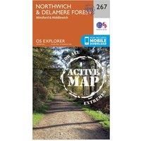 Ordnance Survey Explorer Active 267 Northwich & Delamere Forest Map With Digital Version, D/D