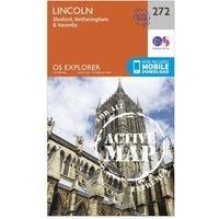 Ordnance Survey Explorer Active 272 Lincoln Map With Digital Version, Orange
