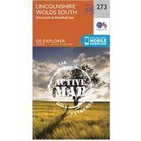 Ordnance Survey Explorer Active 273 Lincolnshire Wolds South Map With Digital Version, Orange