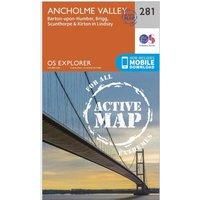 Ordnance Survey Explorer Active 281 Ancholme Valley Map With Digital Version, Orange