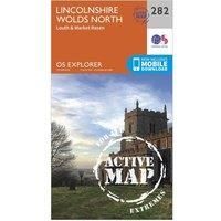 Ordnance Survey Explorer Active 282 Lincolnshire Wolds North Map With Digital Version, Orange/D
