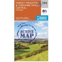 Ordnance Survey Explorer Active 294 Market Weighton & Yorkshire Wolds Central Map With Digital Version, Orange
