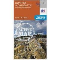 Ordnance Survey Explorer Active 313 Dumfries & Dalbeattie Map With Digital Version, Orange