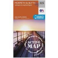 Ordnance Survey Explorer Active 325 Morpeth & Blyth Map With Digital Version, Orange
