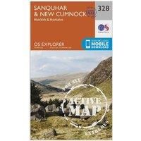 Ordnance Survey Explorer Active 328 Sanquhar & New Cumnock Map With Digital Version, Orange/D