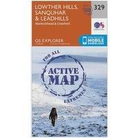 Ordnance Survey Explorer Active 329 Lowther Hills, Sanquhar & Leadhills Map With Digital Version, Orange