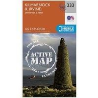 Ordnance Survey Explorer Active 333 Kilmarnock & Irvine Map With Digital Version, Orange