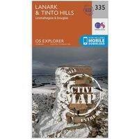 Ordnance Survey Explorer Active 335 Lanark & Tinto Hills Map With Digital Version, Orange