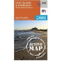 Explorer Active 340 Holy Island & Bamburgh Map With Digital Version, Orange