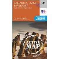 Ordnance Survey Explorer Active 341 Greenoch, Largs & Millport Map With Digital Version, Orange