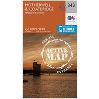 Ordnance Survey Explorer Active 343 Motherwell & Coatbridge Map With Digital Version, Orange
