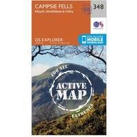 Ordnance Survey Explorer Active 348 Campsie Fells Map With Digital Version, Orange