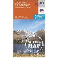 Ordnance Survey Explorer Active 360 Loch Awe & Inveraray Map With Digital Version, Orange
