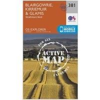Ordnance Survey Explorer Active 381 Blairgowrie, Kirriemuir & Glamis Map With Digital Version, Orange