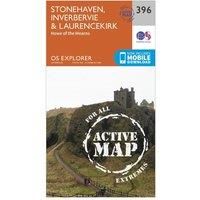 Ordnance Survey Explorer Active 396 Stonehaven, Inverbervie & Laurencekirk Map With Digital Version, Orange