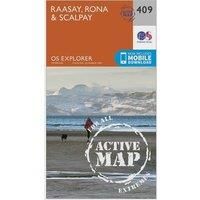 Ordnance Survey Explorer Active 409 Rasaay, Rona & Scalpay Map With Digital Version, Orange