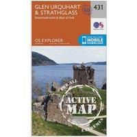 Ordnance Survey Explorer Active 431 Glen Urquhart & Strathglass Map With Digital Version, Orange