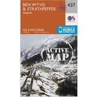 Ordnance Survey Explorer Active 437 Ben Wyvis & Strathpeffer Map With Digital Version, Orange