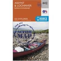 Ordnance Survey Explorer Active 442 Assynt & Lochinver Map with Digital Version, Orange