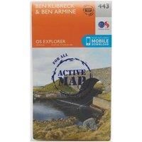 Ordnance Survey Explorer Active 443 Ben Klibreck & Ben Armine Map With Digital Version, Orange