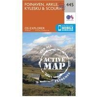 Ordnance Survey Explorer Active 445 Foinaven, Arkle, Kylesku & Scourie Map With Digital Version, Orange
