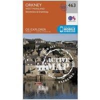 Ordnance Survey Explorer Active 463 Orkney - West Mainland Map With Digital Version, Orange