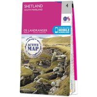 Landranger Active 4 Shetland South Mainland Map With Digital Version, Pink