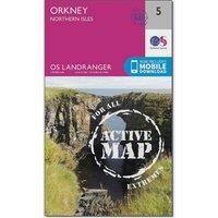 Landranger Active 5 Orkney Northern Isles Map With Digital Version, Pink